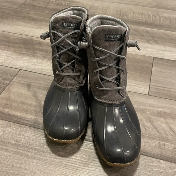 Sperry Women's Charcoal and Black Winter Boots Size 10 - Picture 2 of 9